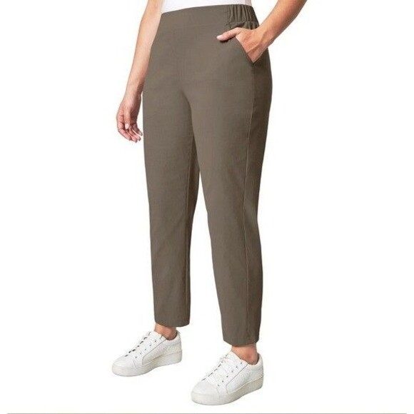 NWT Modern Ambition Women's High Rise Travel Pants Brown (Iron) Size Small - Picture 1 of 4